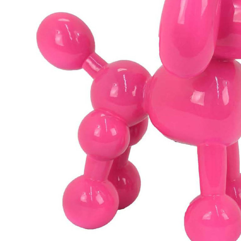 Décoration ballon pour chien, résine rose vif, détails complexes 12 po