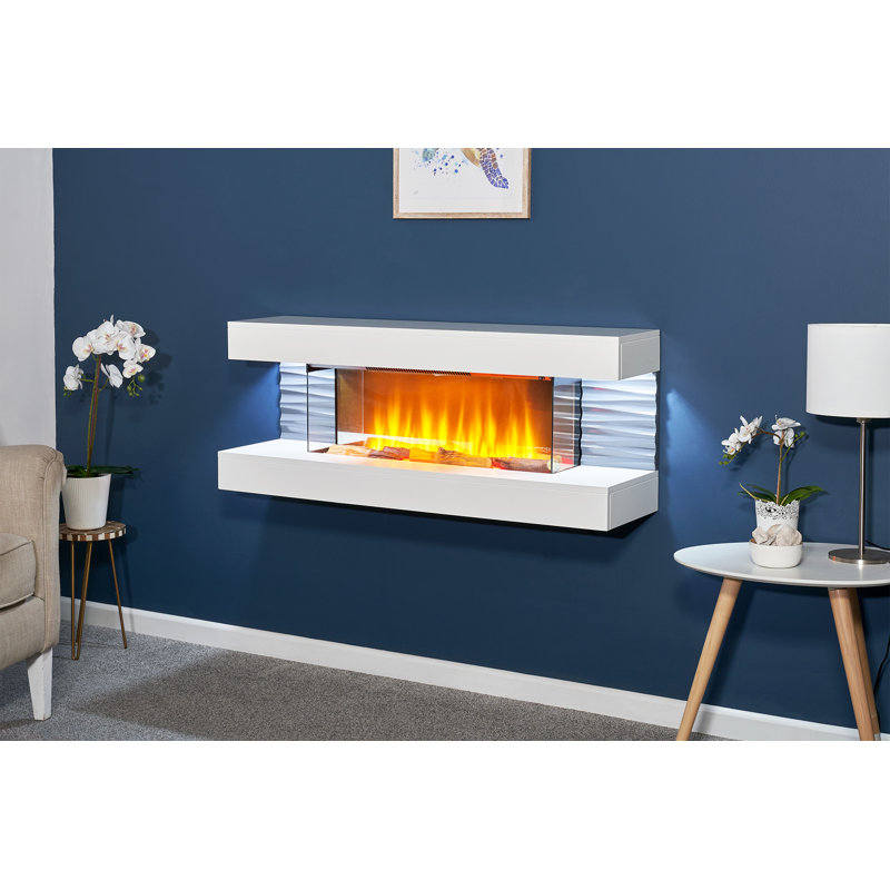 Sureflame Adam 112cm W White Electric Fireplace with 6824 BTU