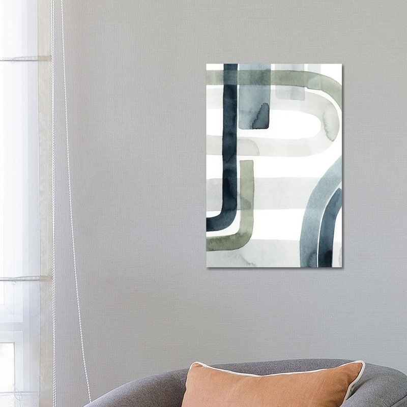 Cool Swoops I by Grace Popp - Wrapped Canvas Painting, 66.04 cm H x 45.72 cm W x 3.175 cm D
