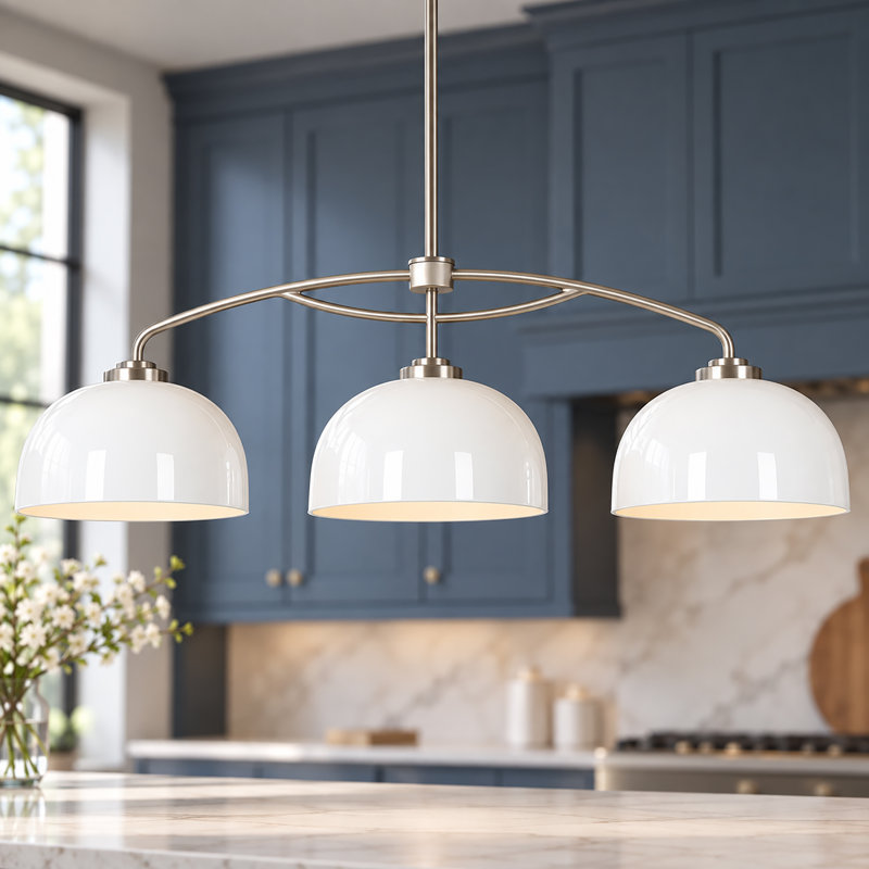Lustre linéaire moderne en argent 3 lumières