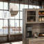 Armoire de cuisine avec huche et portes en verre
