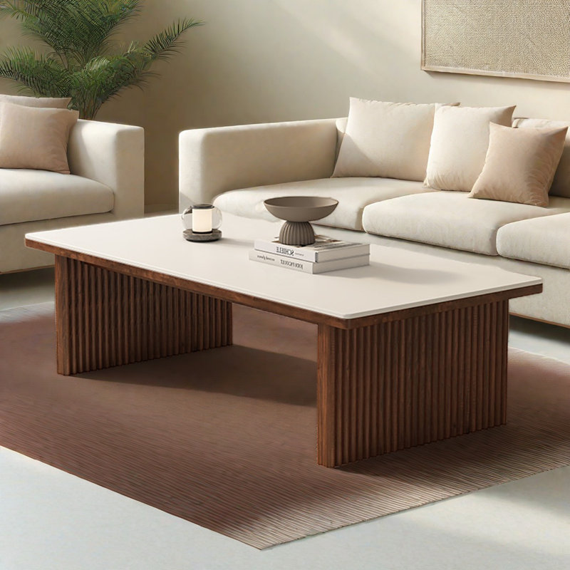 Rectangular simple solid wood rock table, 15.7" H x 47.2" L x 23.6" W
