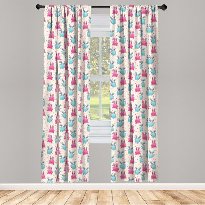 Kawaii Semi-Sheer Rod Pocket Curtain Panels