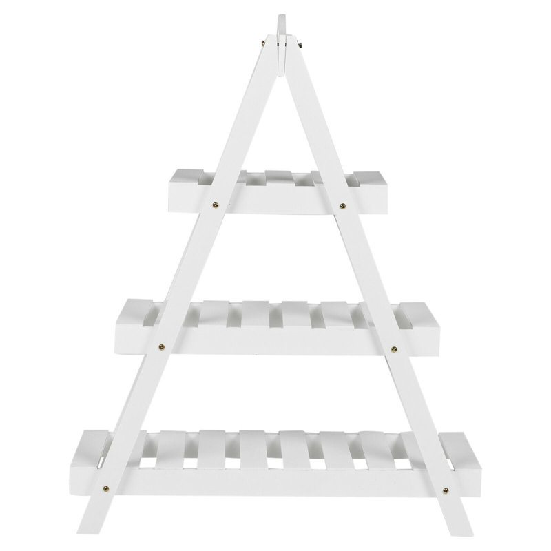 Alcaldes Wood Plant Stand, White