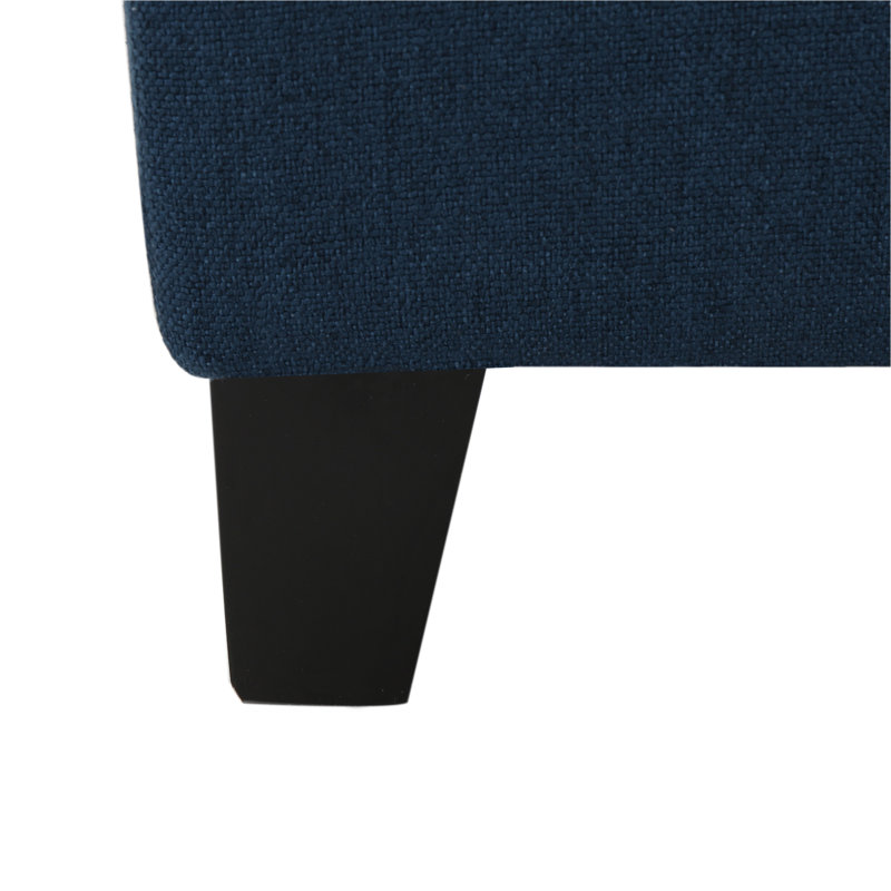 Grand rangement/repose-pieds rectangulaire de 50,5 po Afrim, Mélange de polyester bleu marine