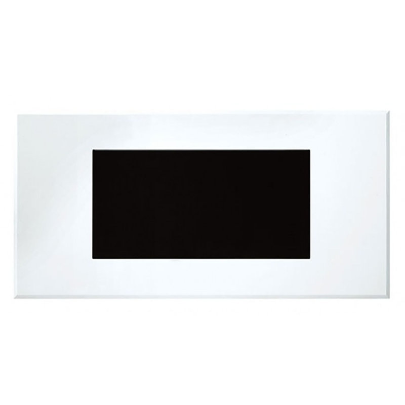 Catting Glass Top Coffee Table, White/Black, White