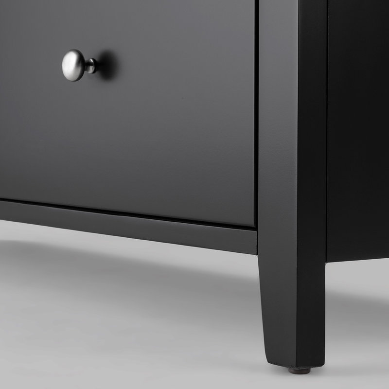 Huenna 80cm W 6 - Drawer Chest of Drawers, Black
