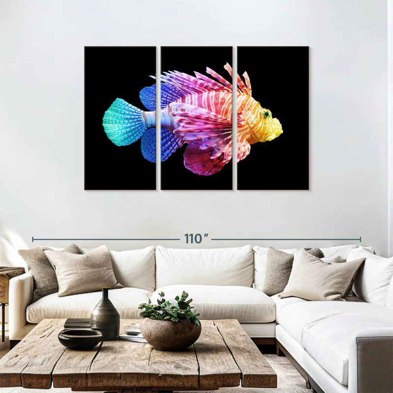 Brampt Rainbow Lionfish, 48" H x 74" W