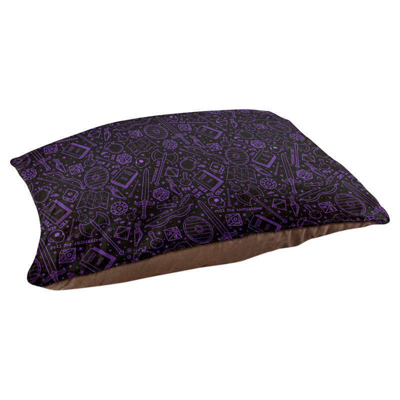 Coussin Byrge, Noir / Mauve, Grand (l 42,5 po x P 32,5 po x H 14 po)
