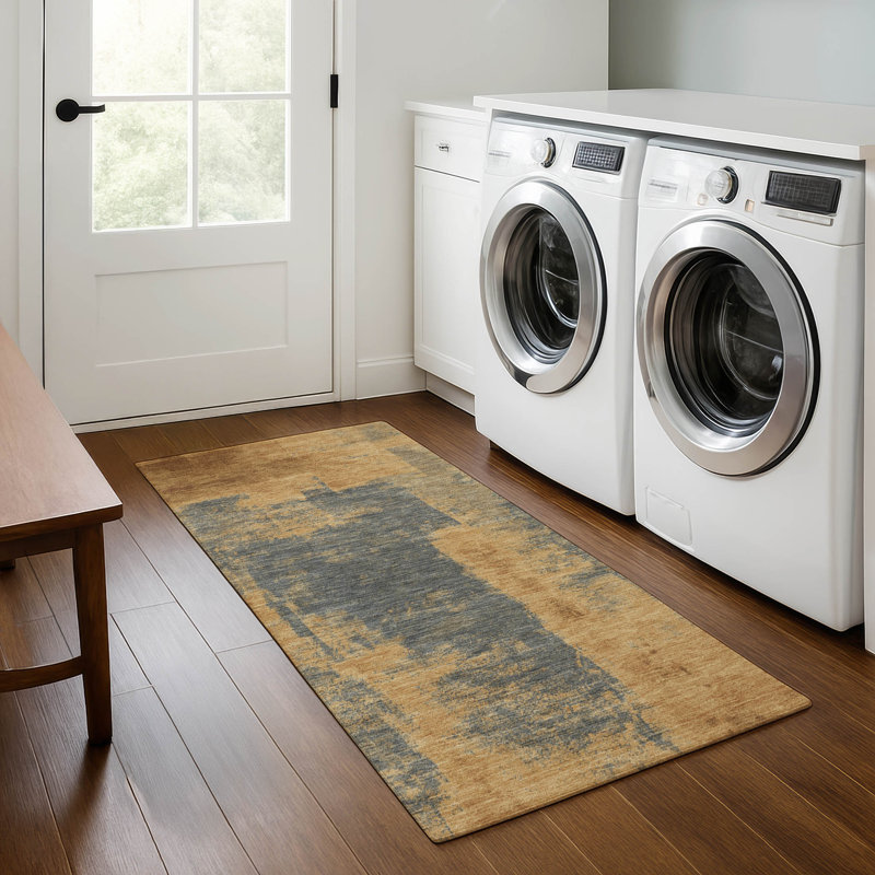 Tapis abstrait lavable à la machine Premium Pirtle, Tapis de couloir 2 pi 3 po x 7 pi 6 po