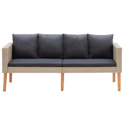 Garden Sofa Beige Anthracite Outdoor Patio Sofa Elegant Contemporary Dual-Tone Design