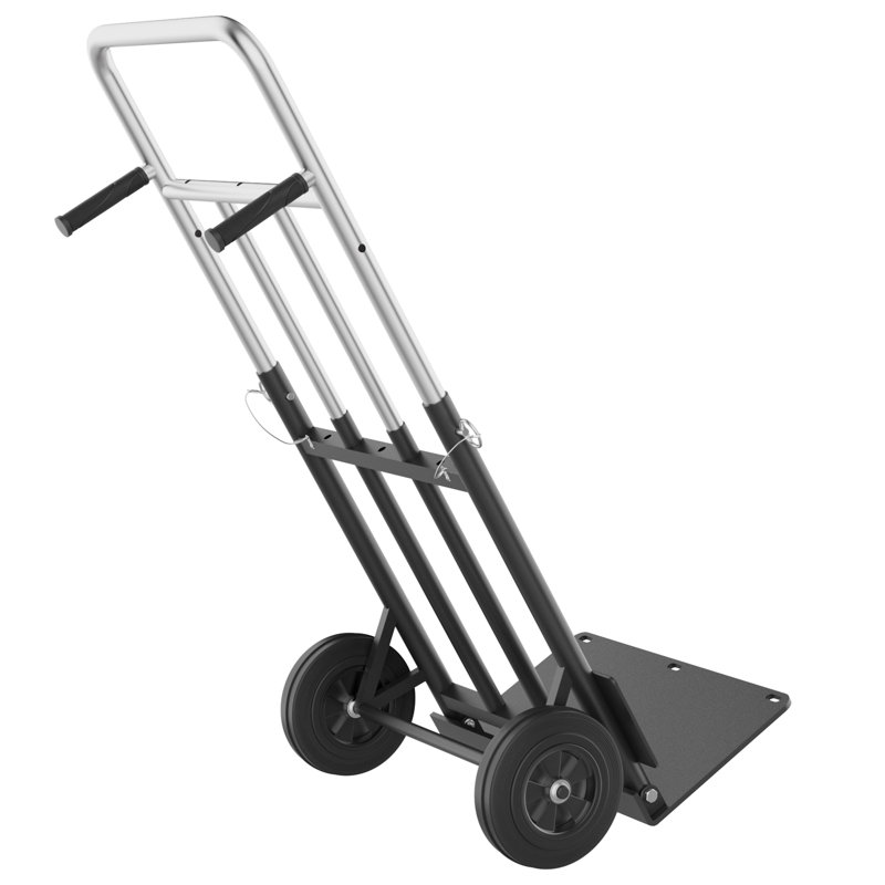 Diable pliable - Diable de 600 lb avec roulettes tout-terrain, conception pliable réglable et compacte pour le déplacement dans les entrepôts, les bureaux, les maisons et le magasinage