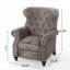 Fauteuil inclinable avec accoudoirs roulés gris brun Accents