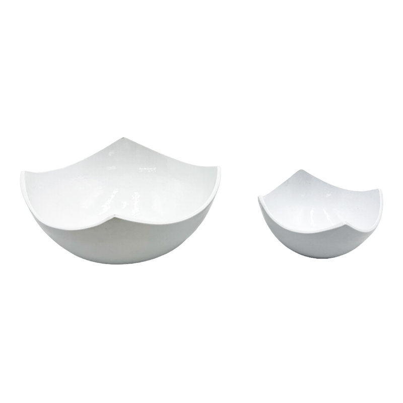 Bol décoratif en aluminium fabriqué à la main Araseli 2, Blanc