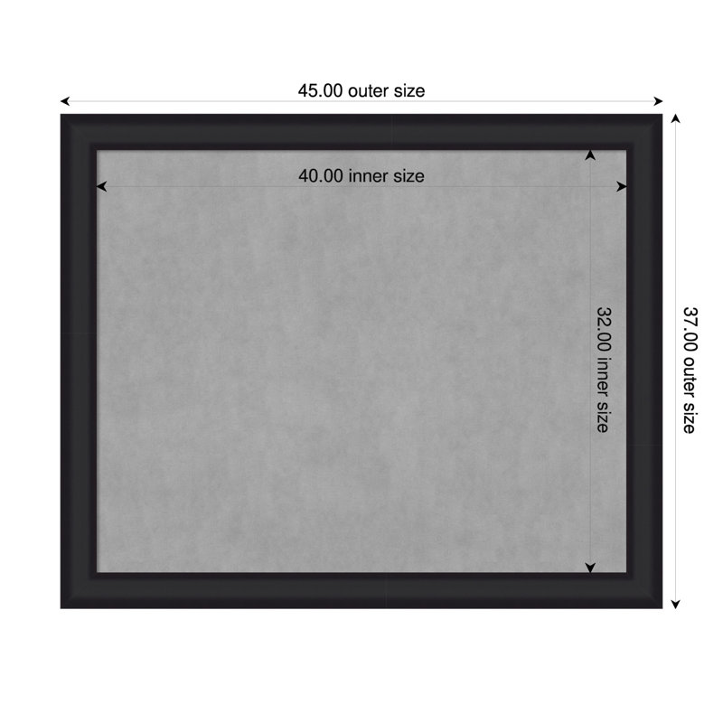 Oliver Black Framed Magnetic Board - Magnet Board, Organization Board, 37" H x 45" W