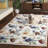 Abbeygail Hand Tufted Wool/Cotton Performance Floral Rug in Ivory/Blue-1135069726