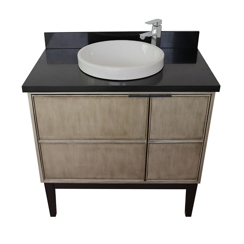 Ensemble de meuble-lavabo simple 37 po, Noir galaxie