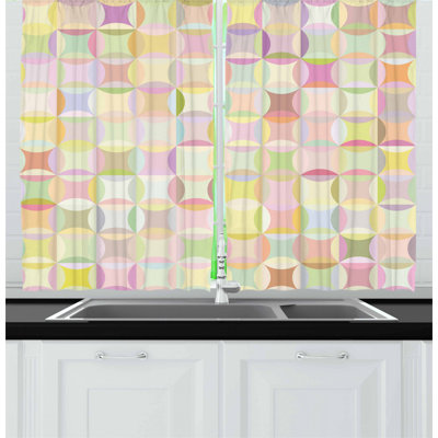 Geometric Pointed Kitchen Curtain