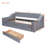 Twin Size Upholstered Daybed with Storage Armrests & USB Port, Space-Saving Gray Bed for Bedroom Furniture-1300450098