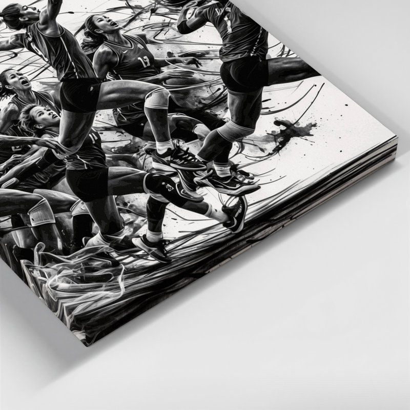 Art sportif sur toile gris Sports Volleyball, H 8 po x l 8 po
