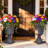 21" Urn Planters Weatherproof Plastic Outdoor Planters Pre-Drilled Drainage 16" Width Classic Grecian Style​​ (Set of 2)-945374187-945374189
