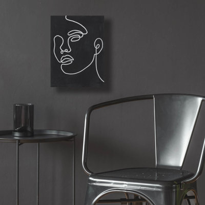 «About Face 2 BW» par Moira Hershey, art mural en verre acrylique