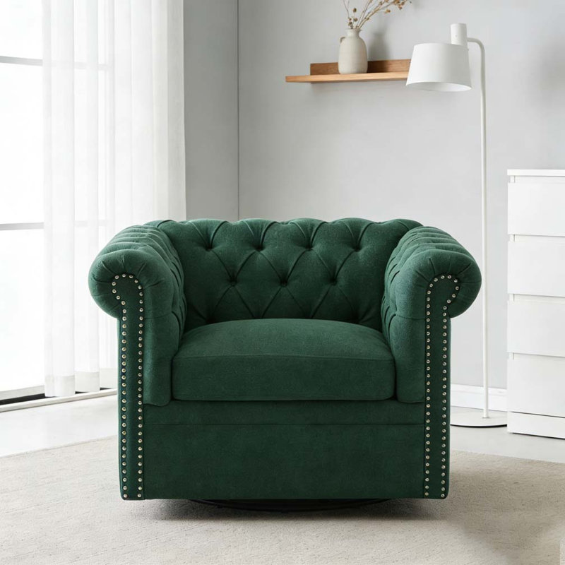 Fauteuil club pivotant Chesterfield, Dark Green