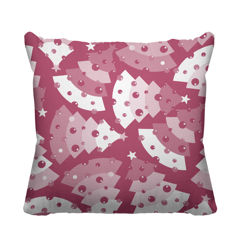 Outdoor Reversible Throw Pillow, 19H" x 19W", Pink, Square