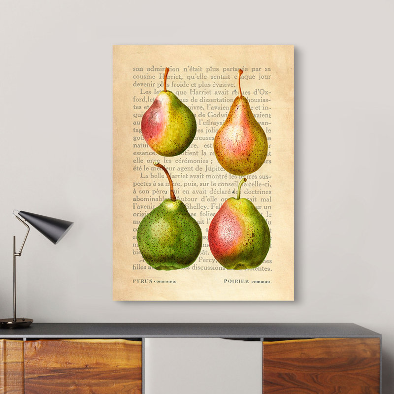 Pears, After Redouté by Remy Dellal - Wrapped Canvas Art Prints, null