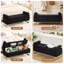 Banc de rangement en molleton Teddy avec pieds dorés-992980297
