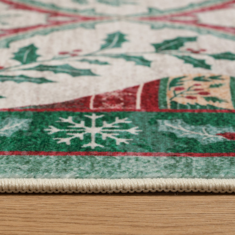 Tapis de Noël à motif marocain Laziya, Rectangulaire 8 pi x 10 pi