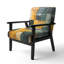 Cubism Geometric Plains II - Fauteuil rembourré moderne, fauteuil d'appoint Modern Cubism