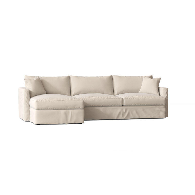 Hartig Upholstered L-Shaped Sectional, Bayou Natural Canvas, Left Hand Facing