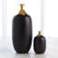 Vase doré trempé craquelé doré / noir