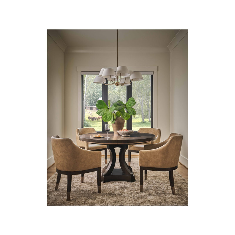 Fenwick Luminance Nehir Caribou Upholstered Leather Arm Chair
