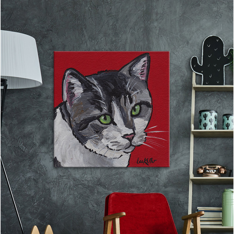 Tabby by Lee Keller - Wrapped Canvas Painting, 30cm H x 30cm W x 3.81cm D
