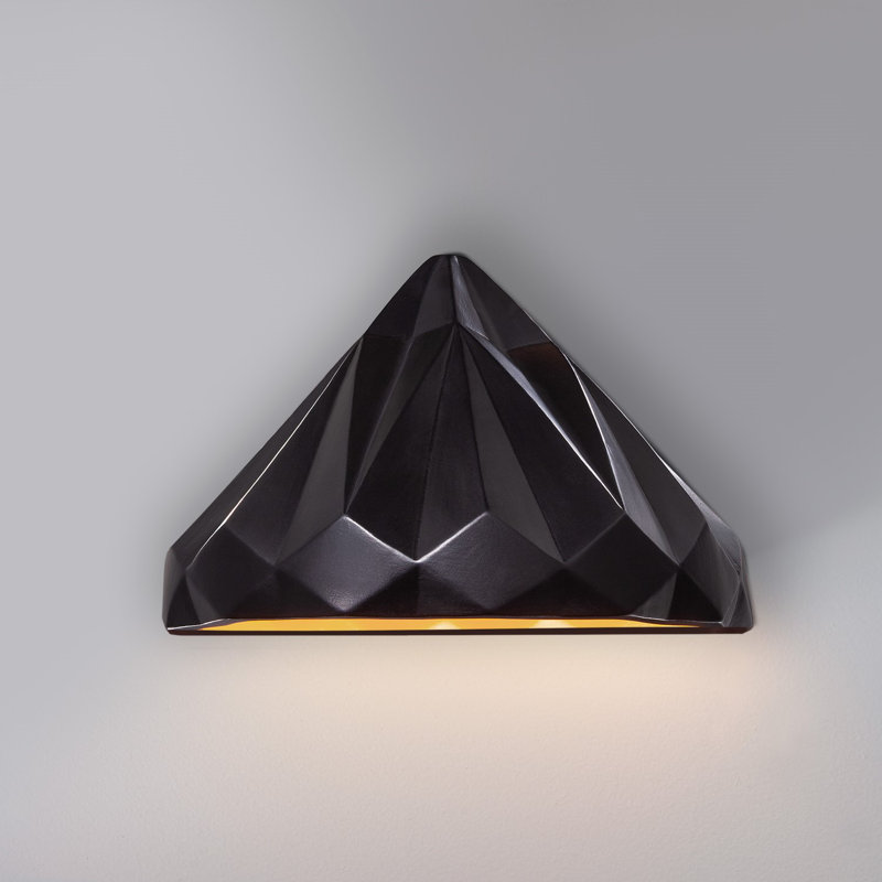 Papastamelos Ceramic Wall Light, Carbon Matte Black/Champagne Gold, Incandescent