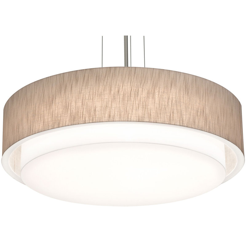 Luminaire suspendu tambour Bozuwa, Beige, Non