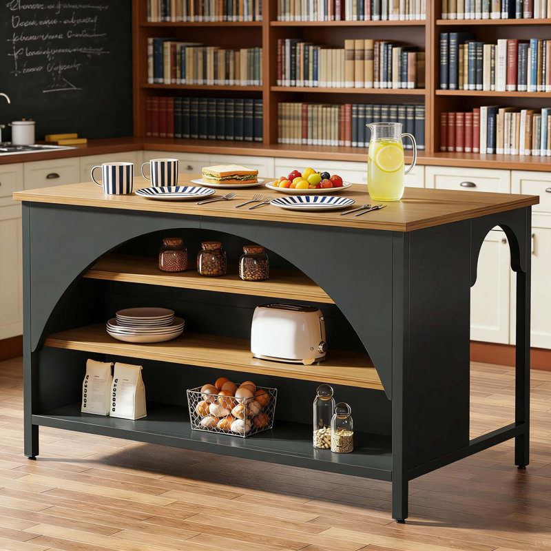Tablette de cuisine de ferme, îlot de cuisine, unité de bistro avec rangement