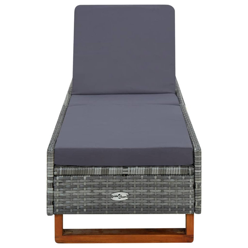 Coussin de patio pour chaise longue, siège réglable, 79 po, rotin gris osier