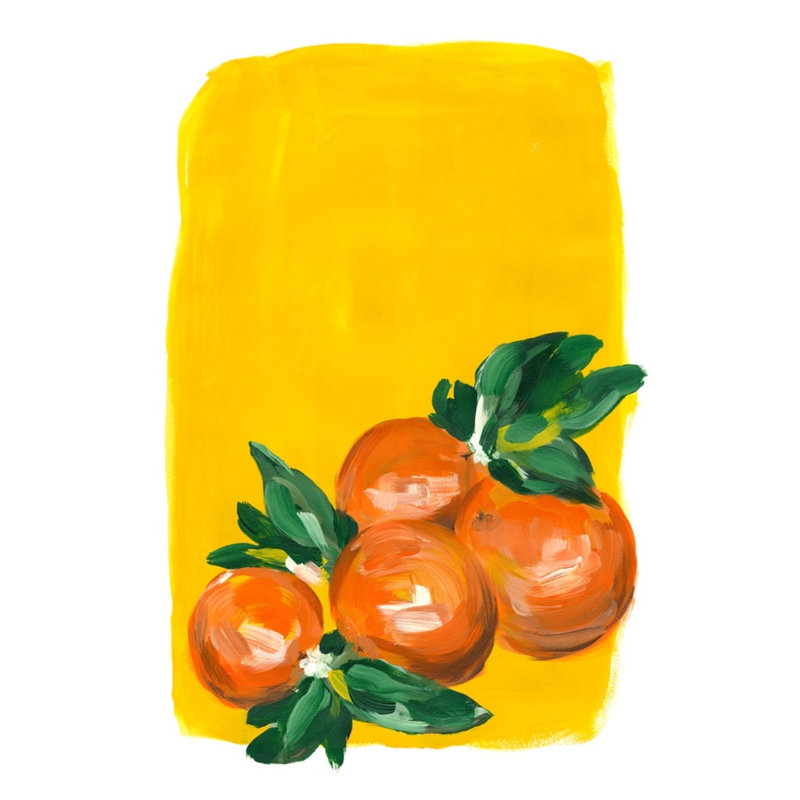 Oranges Print by Emma Jones, Gold Framed Paper