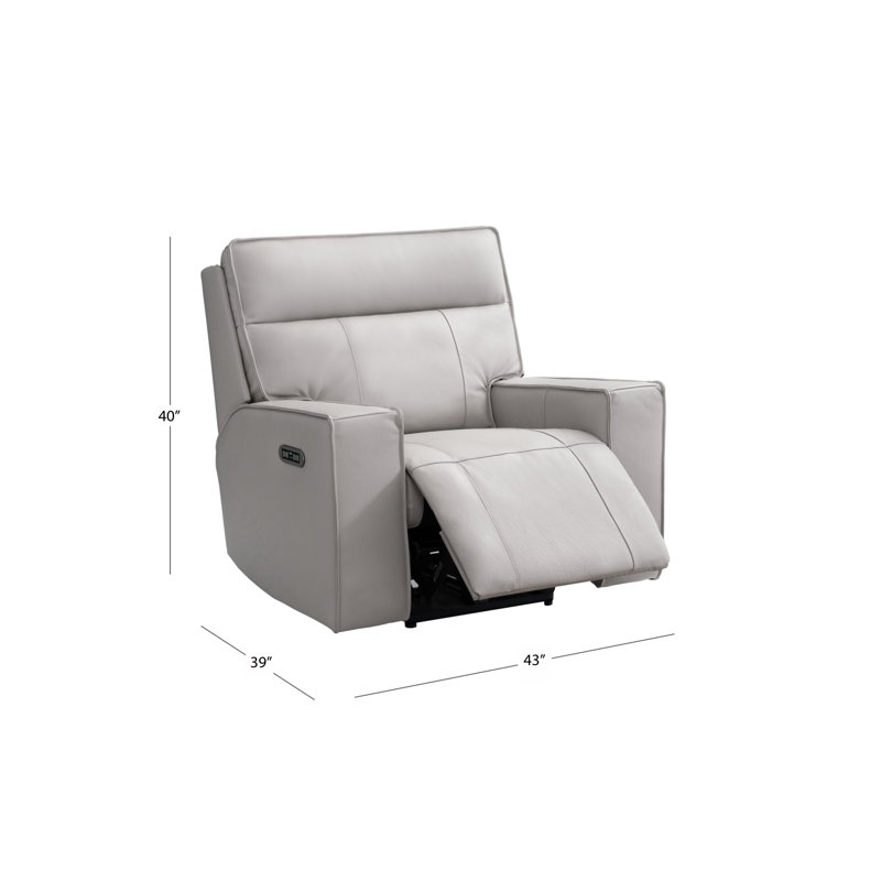 Ayin Power Recliner, Gray Leather