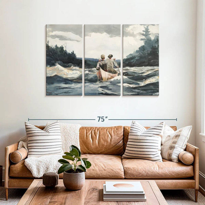 Mehar Canoe In Rapids, H 36 po x l 57 po