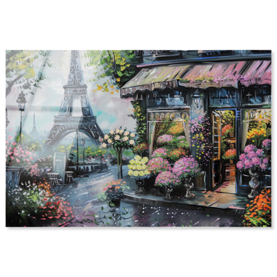 Printemps, magasin de fleurs, reproduction d'art acrylique sur toile Paris Art Art