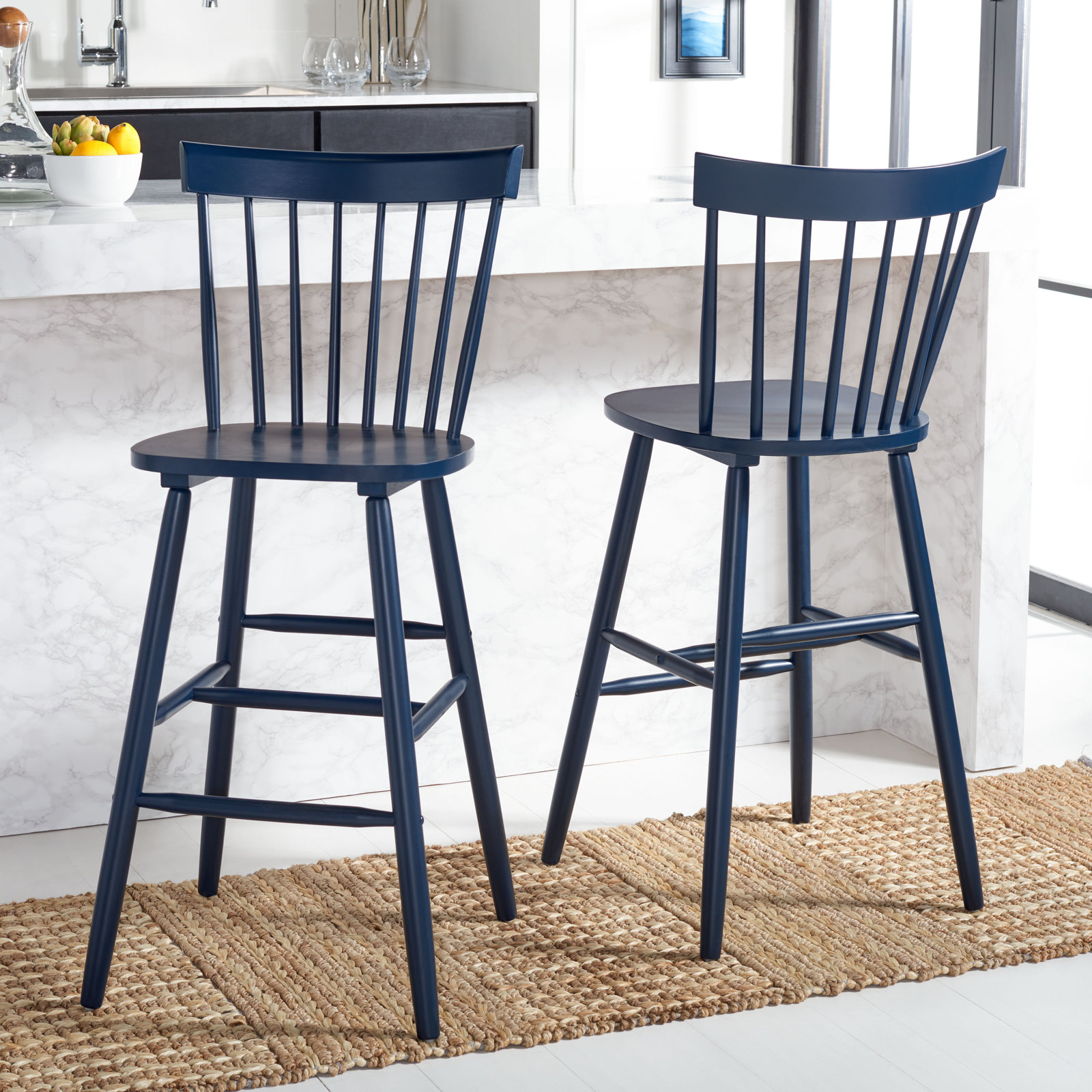 Stacee Bar and Counter Stool, Bar Stool (29" Seat Height), Navy
