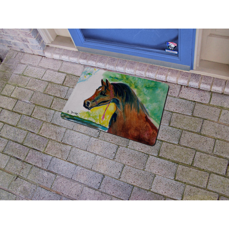 Tapis d'entrée / extérieur antidérapant Ericka Prise, Rectangle 1 pi 6 po x 2 pi 2 po