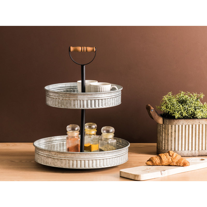 2-Tiered Cake Stand KOUIGN Silver Tiered Stand