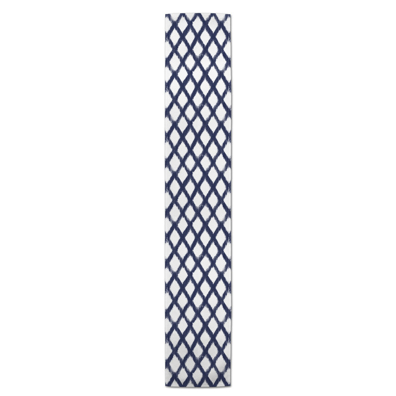 Koziol Geometric Table Runner, 72" L x 16" W, Navy Blue, Geomatric