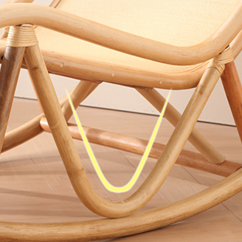Chaise berçante confortable en rotin, Naturel