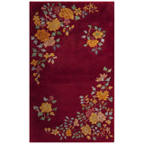 Hand Knotted Wool Area Rug in Red